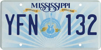 MS license plate YFN132
