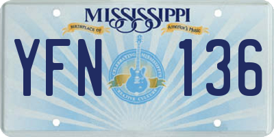 MS license plate YFN136