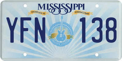 MS license plate YFN138