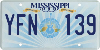 MS license plate YFN139