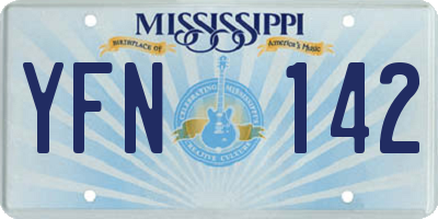 MS license plate YFN142