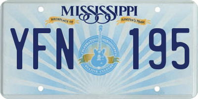 MS license plate YFN195