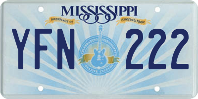 MS license plate YFN222