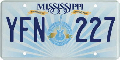 MS license plate YFN227
