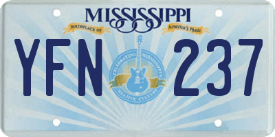 MS license plate YFN237