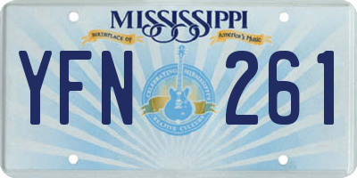 MS license plate YFN261