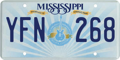 MS license plate YFN268