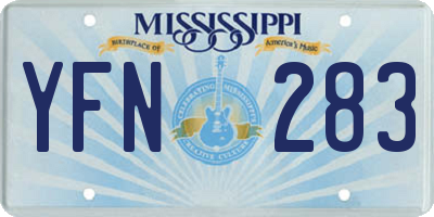 MS license plate YFN283