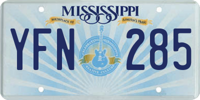 MS license plate YFN285