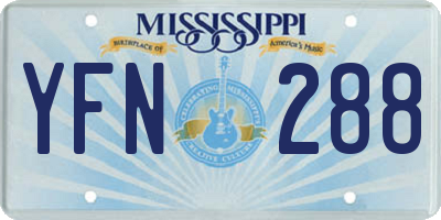 MS license plate YFN288