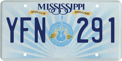 MS license plate YFN291