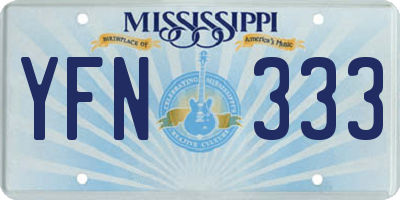 MS license plate YFN333