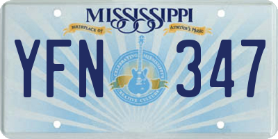 MS license plate YFN347