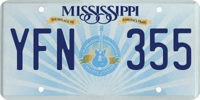 MS license plate YFN355