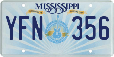 MS license plate YFN356