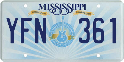 MS license plate YFN361