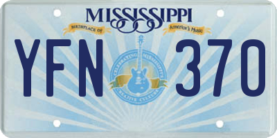 MS license plate YFN370