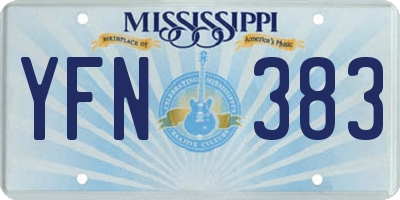 MS license plate YFN383