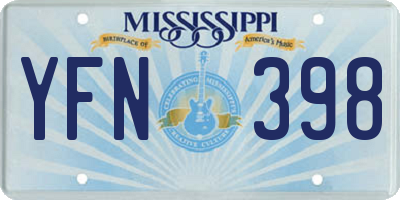 MS license plate YFN398