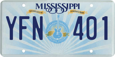 MS license plate YFN401