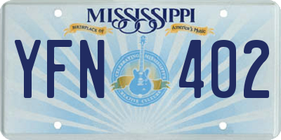 MS license plate YFN402