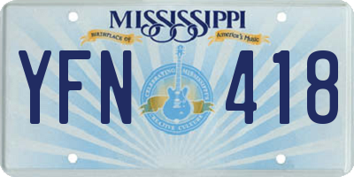 MS license plate YFN418