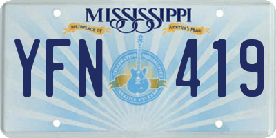 MS license plate YFN419