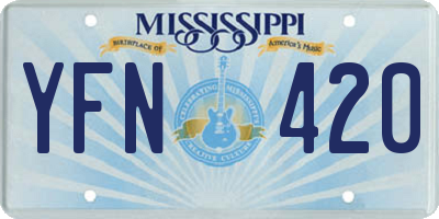 MS license plate YFN420