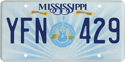 MS license plate YFN429