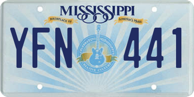 MS license plate YFN441