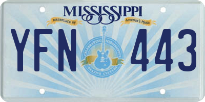 MS license plate YFN443