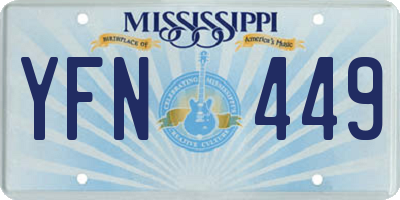 MS license plate YFN449