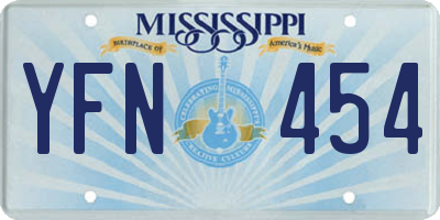 MS license plate YFN454