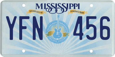 MS license plate YFN456