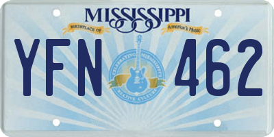 MS license plate YFN462