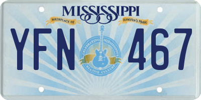 MS license plate YFN467