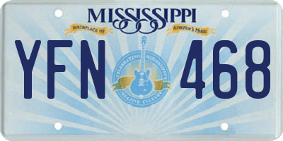 MS license plate YFN468