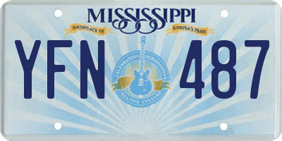 MS license plate YFN487