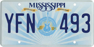 MS license plate YFN493