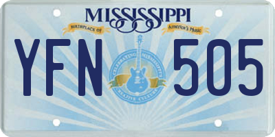 MS license plate YFN505