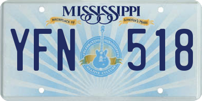 MS license plate YFN518