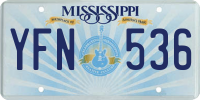 MS license plate YFN536
