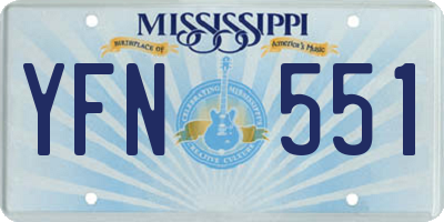 MS license plate YFN551