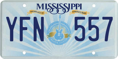 MS license plate YFN557