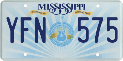 MS license plate YFN575