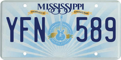 MS license plate YFN589