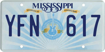 MS license plate YFN617