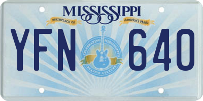 MS license plate YFN640