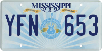 MS license plate YFN653