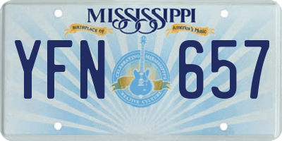 MS license plate YFN657